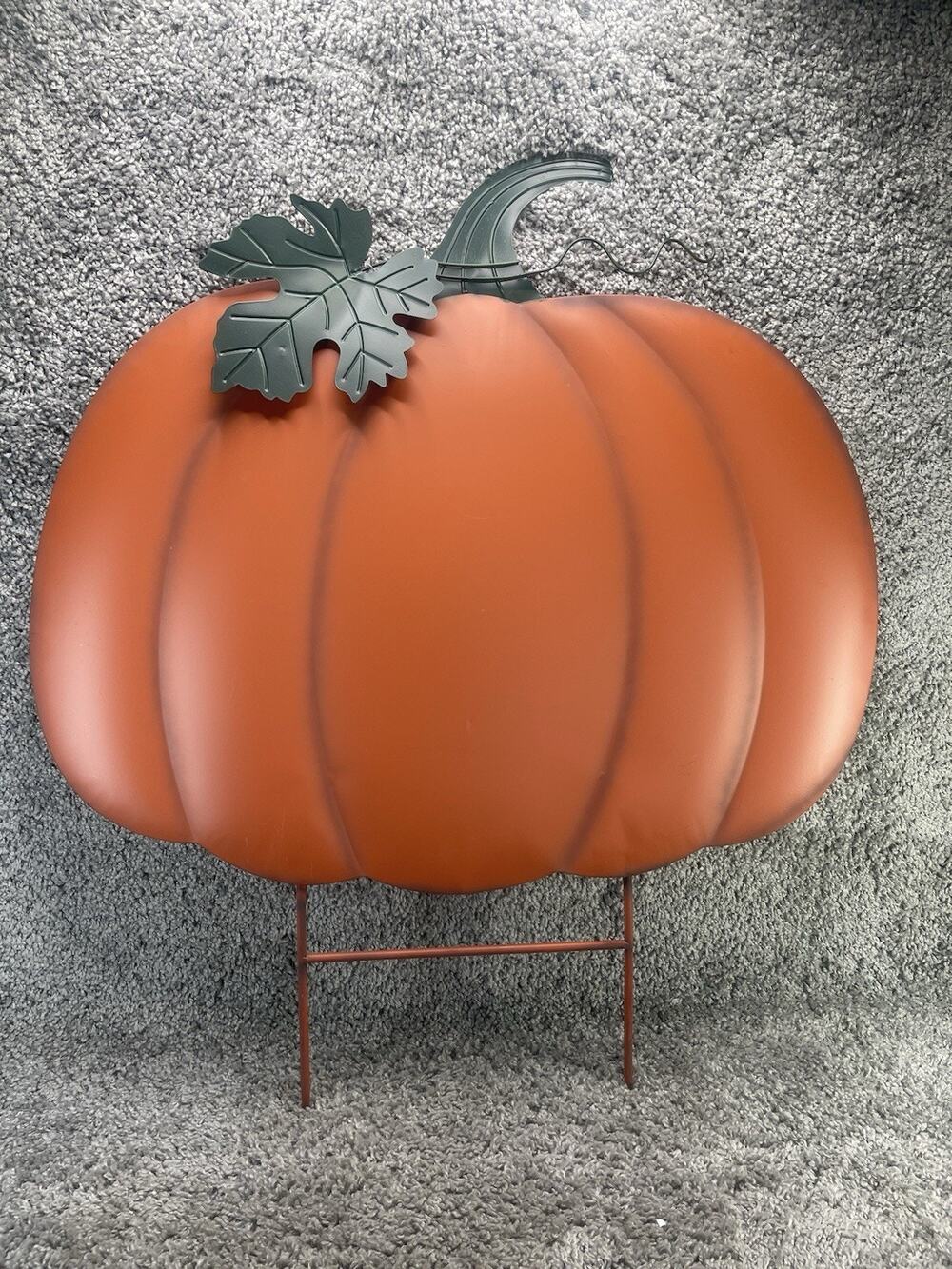 Metal Pumpkin Garden Stake Outdoor Fall Autumn Harvest Thanksgiving Jumbo New